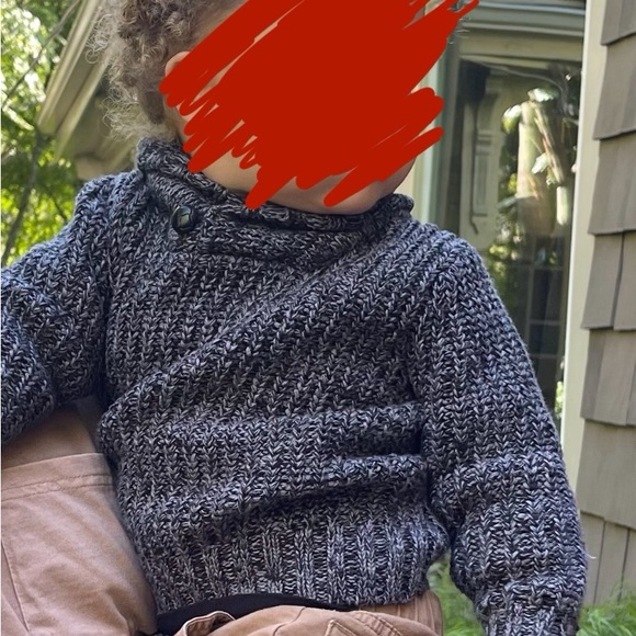 Old Navy NWT Gray Chunky Shawl Collar Sweater 12-18 Mos - Picture 8 of 8